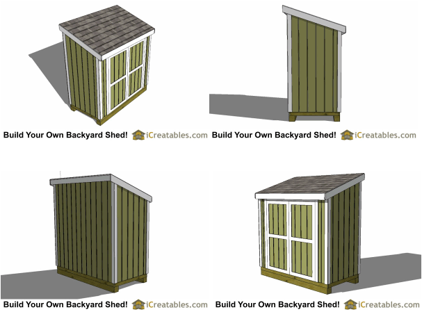 4x8 Lean To Shed Kit - Door on Short Side - Parr Lumber