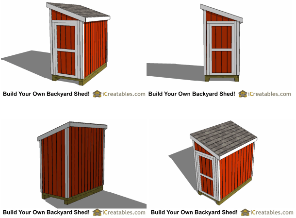 4x8 Lean To Shed Kit - Door on End - Parr Lumber