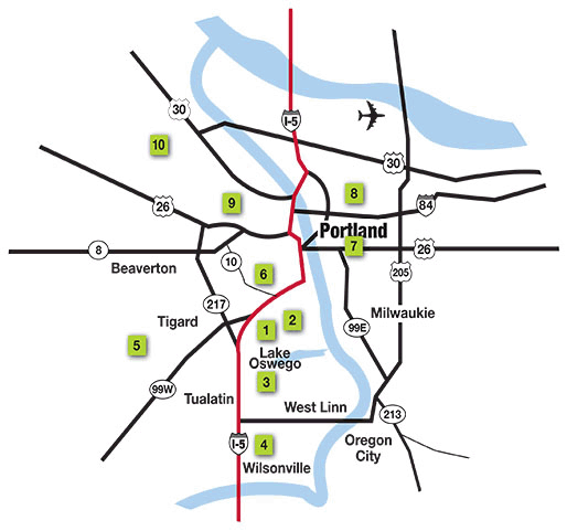 Portland Tour of Remodeled Homes map